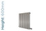 EU-EMAV-600-S-TH - Eucotherm Mars Vertical Flat Panel Silver Radiator H600mm X W445mm EU-EMAV-600-S-TH - Eucotherm Mars Vertical Flat Panel Silver Radiator H600mm X W445mm